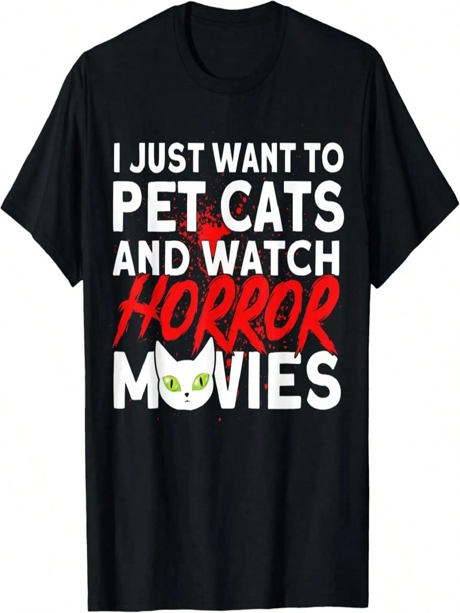 Cat Horror Lovers Pet Cats And Watch Horror Movies T-Shirt S разноцветный