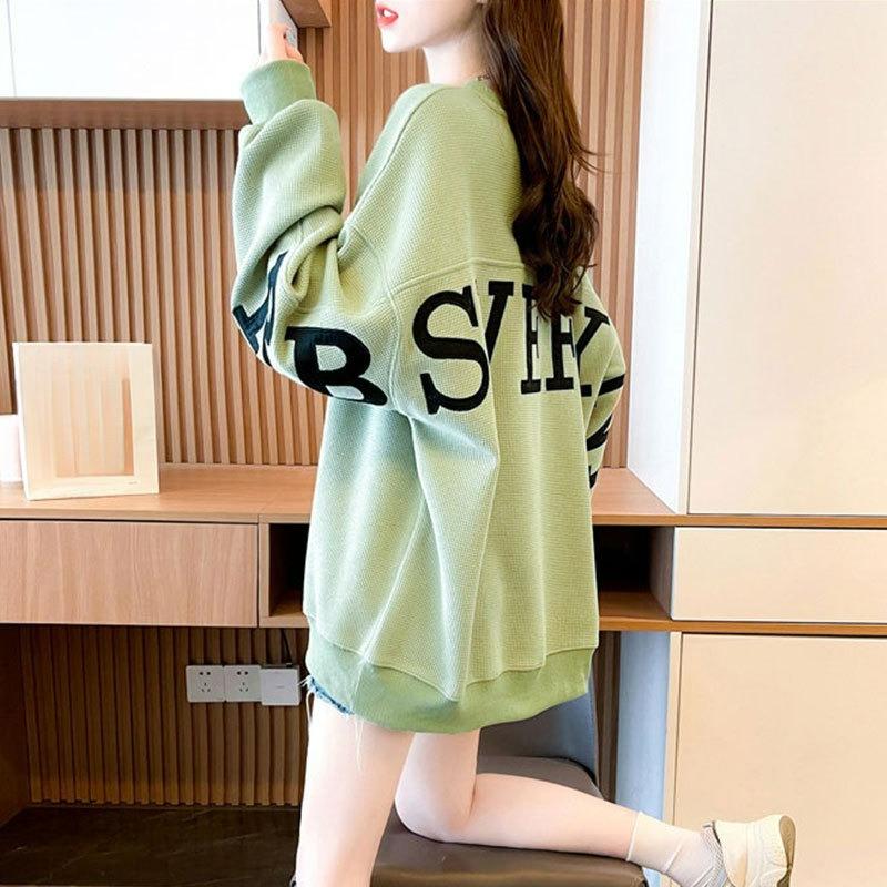 Round Neck Sweater Women's Autumn Design Sense Embroidered Letter Pullover Thin Sweater Women