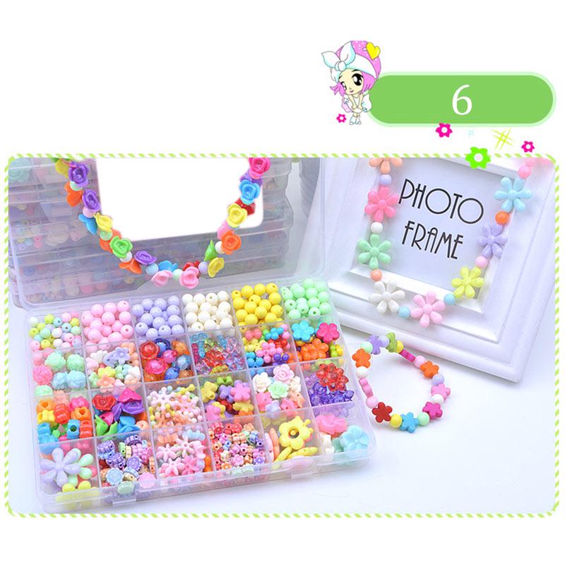 Children Amblyopia Candy Colors DIY Wear Beads For Bracelet Kids Toys Geometric Shape Personalized Jigsaw Puzzle
