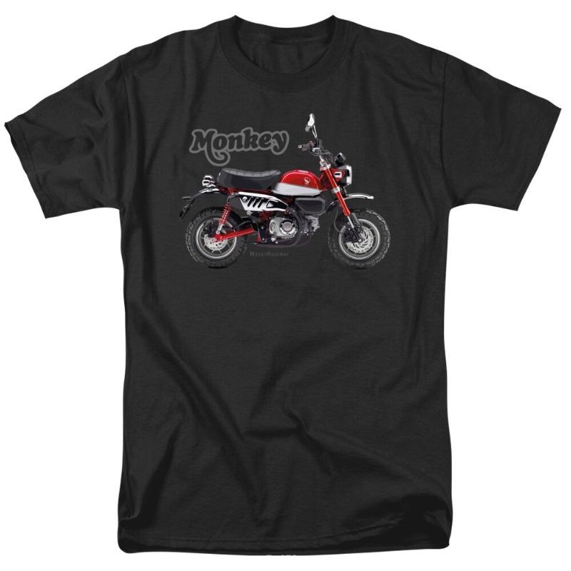 Honda Men and Women Tshirt Summer Monkey 125 19 Red Racing Motorcycle Riding Offroad Enthusiasts Shortsleeved Retro Top