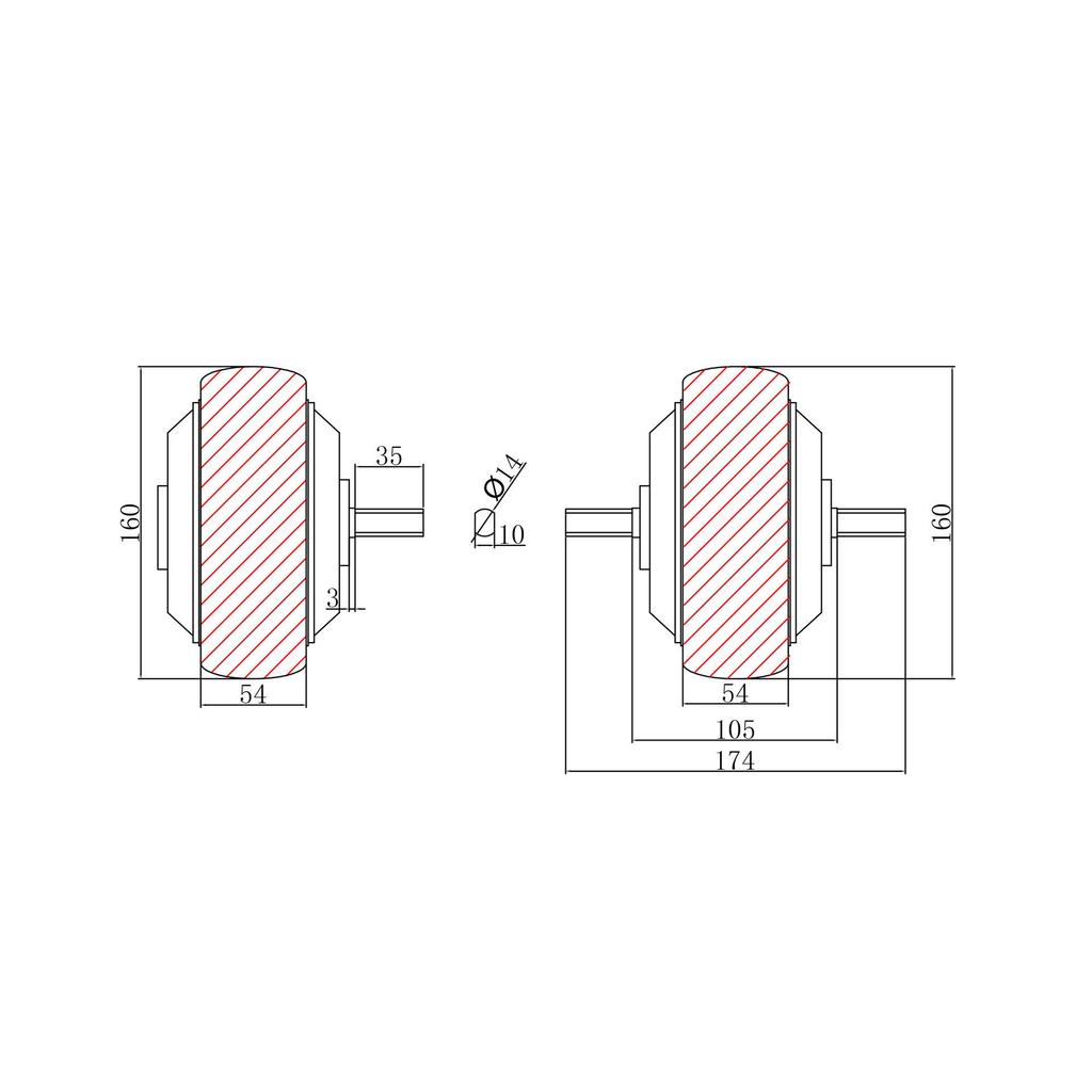 6-Zoll bürstenloser Getriebe-Nabenmotor: Niedrige Geschwindigkeit, hohes Drehmoment für Handwagen, Rasenmäher oder Food Trucks.