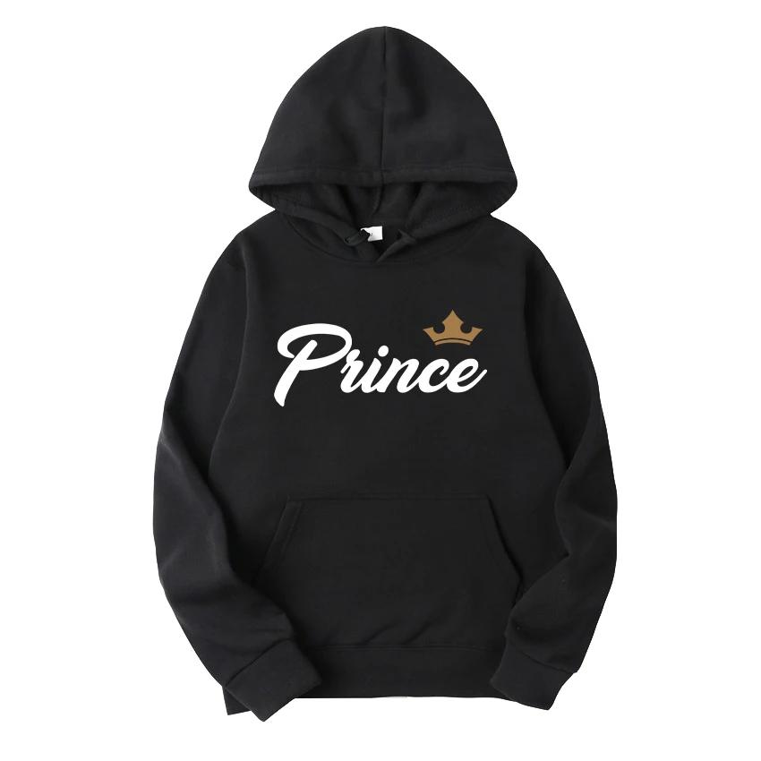 Fashion Men Women Long Sleeve Pullover Hooded Sweatshirts Unisex King and Queen Print Hoodies Casual Streetwear Couple Sweat