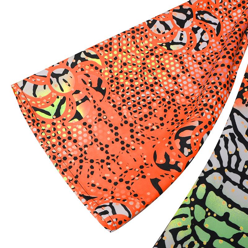 Women Plus Size Round Neck Long Sleeve Printed Loose Dresses