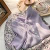 Women's Ice Silk V-Neck Button-Up Loose Short Sleeve Cardigan Top for Spring/Summer 2025.
