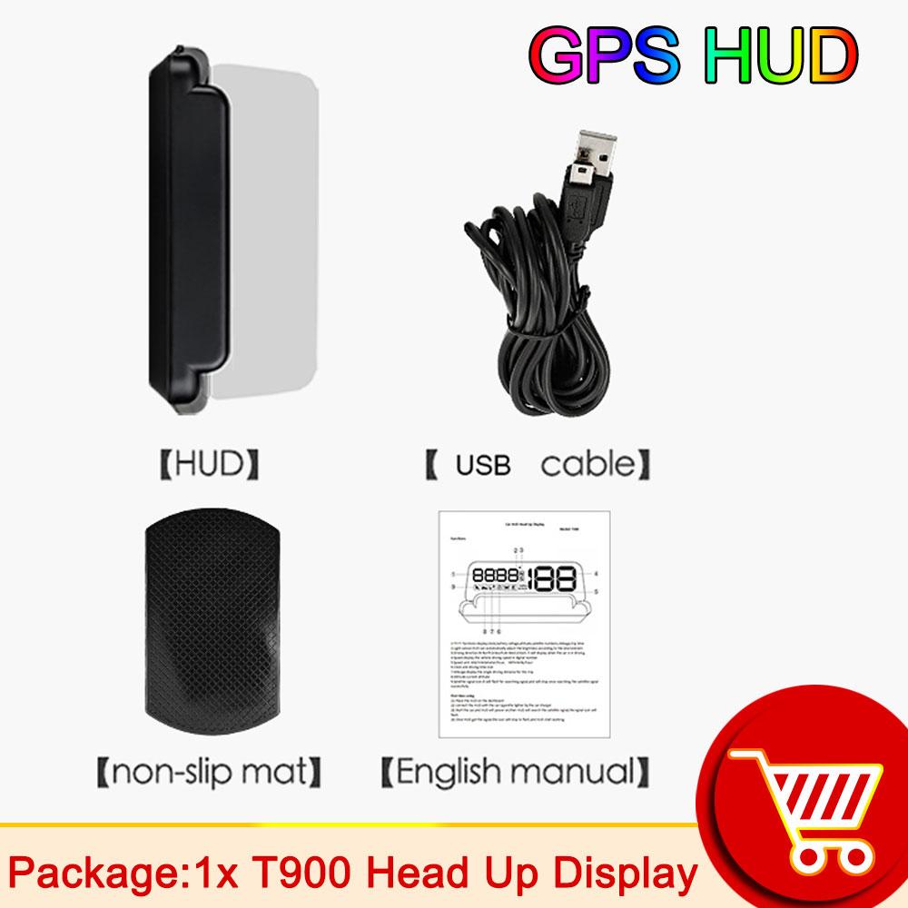 

AD OBD/GPS HUD C500 T900 Head Up Display Mirror Projector On Board Computer Alarm Cartronics Accessories Speedometer d