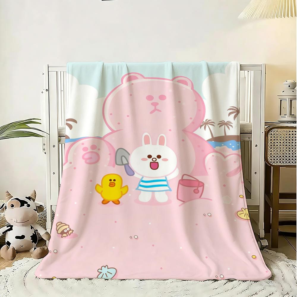 KINGDOM L-LINE F-Friends Throw Soft Flannel Throw Blanket, Lightweight Breathable Summer Nap Blanket For Home Travel Cozy Decor