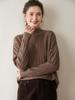 Women's Cashmere Cable Knit Sweater: Warm, Thickened Pullover with Half-High Neck for Autumn & Winter
