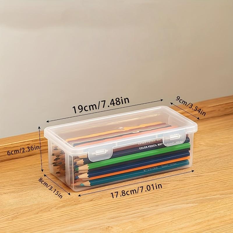 Large transparent PP plastic storage box, suitable for pens, pencils, markers - office and school handicraft and supplies storag