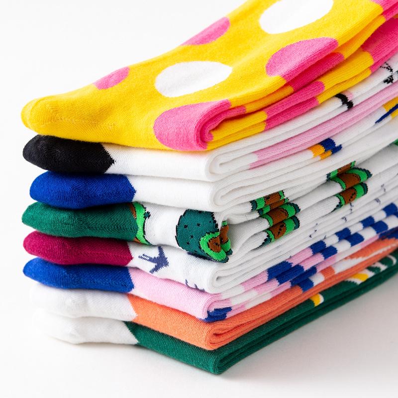 Fashion Women Socks Summer Colorful Novelty Combed Cotton Socks Casual Crew Socks Wedding Gift