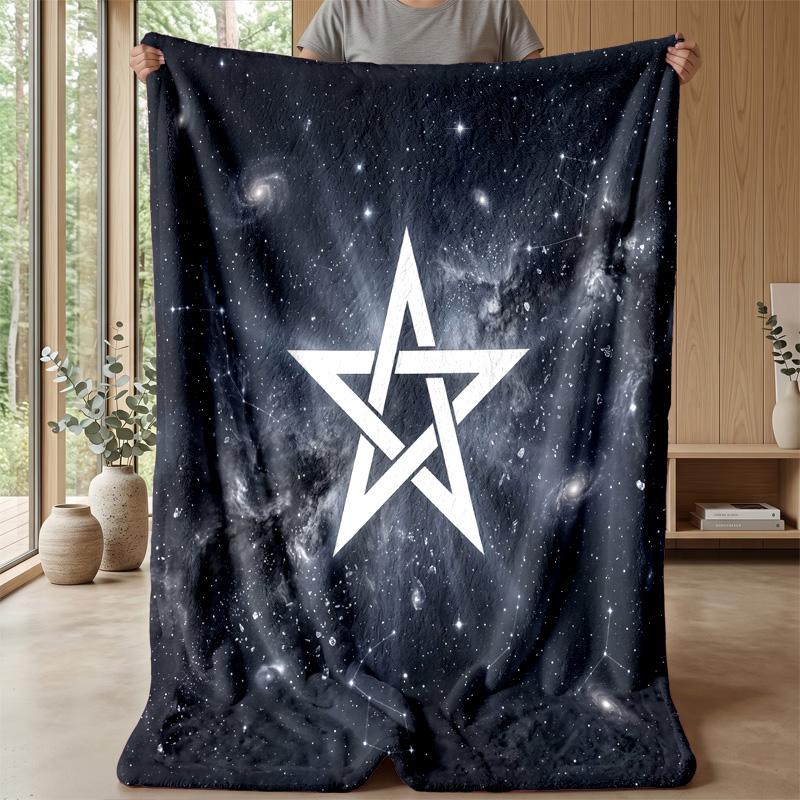 Morocco Football Printed Flannel Blanket Skin Friendly Warm Decorative Throw for Indoor Couch Bed Daily Use