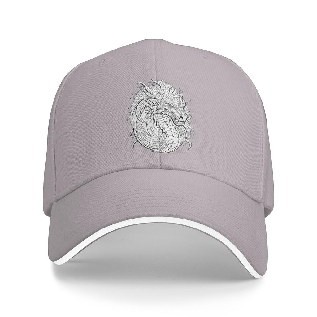 Dragon Pattern Sun Baseball Cap Dragon Coloring Summer Design Print Trucker Hat For Men Adult Hunting Camping Snapback Cap