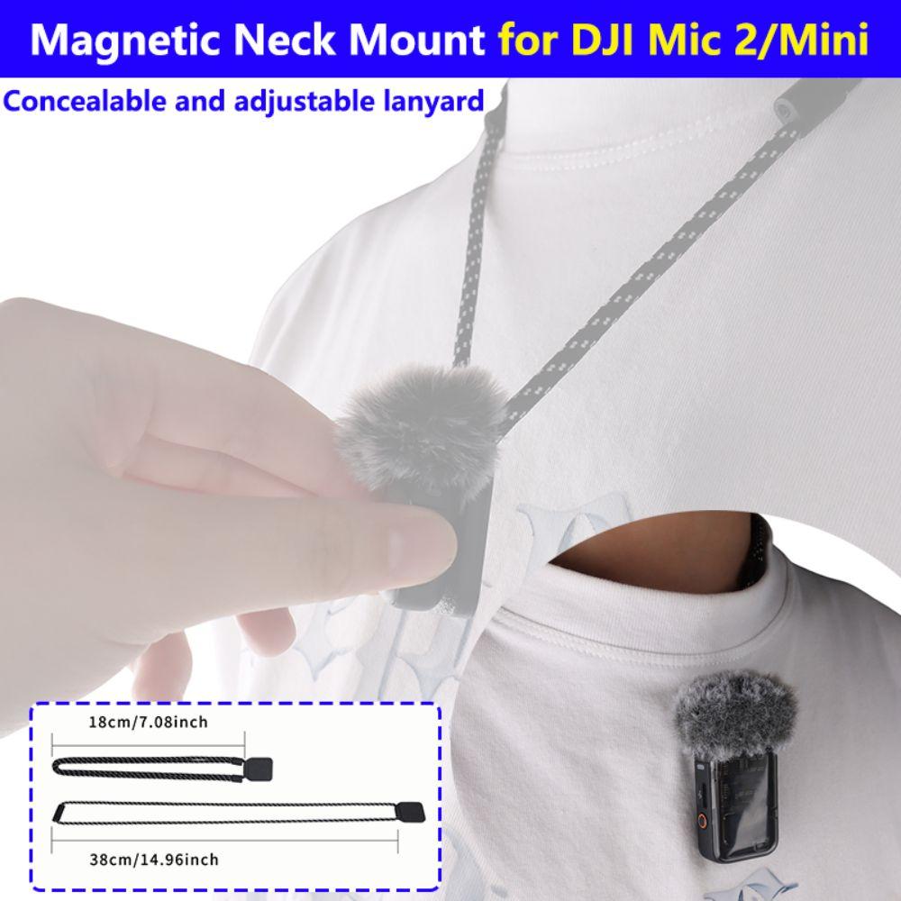 Adjustable Microphone Neck Strap Lightweight Neck Hanging Bracket for DJI Mic Mini 2/Mic 2