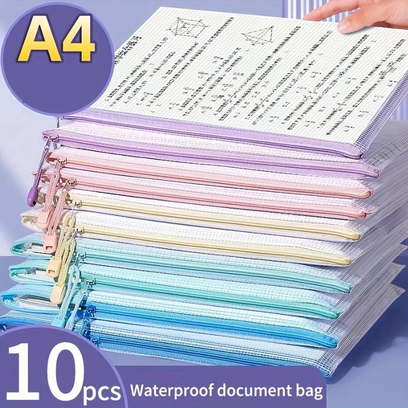 10 A4 portable zippered file bags