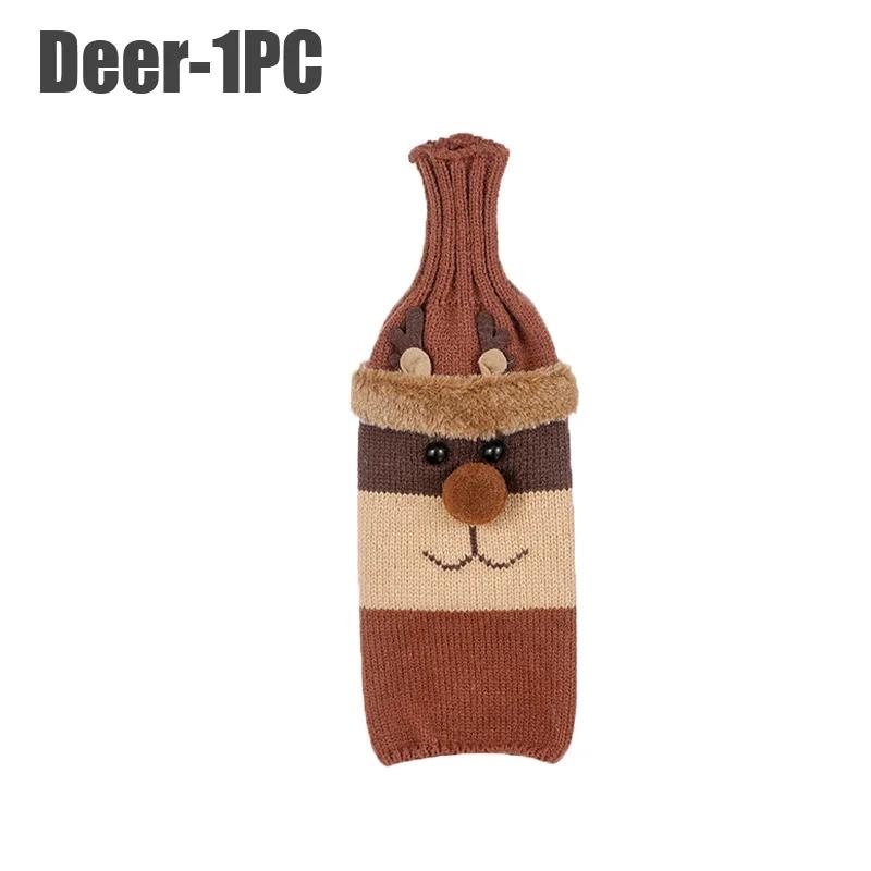 Holiday Knitted Wine Bottle Covers Christmas Sleeves Decorations for Wine Champagne Festive Gift Wrap Bottle Covers