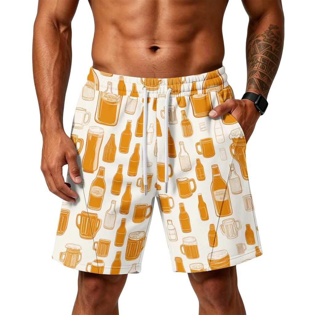 Men's Loose Fit Air Layer Shorts with Pockets Gym Workout Training Beach Sports Casual Drawstring Waistband
