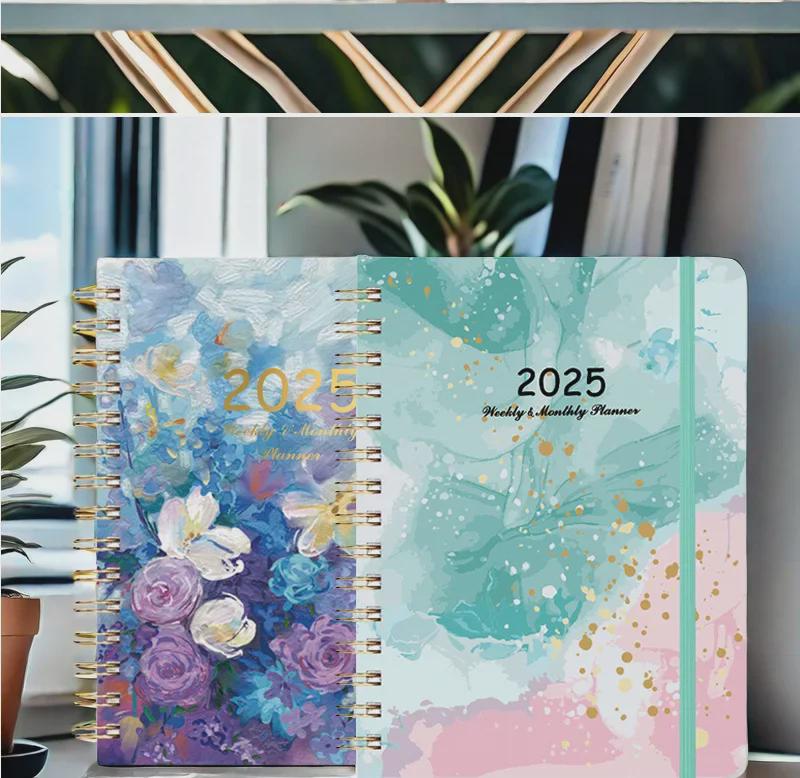 2025 A5 Spiralplaner: Anpassbares Wochennotizbuch