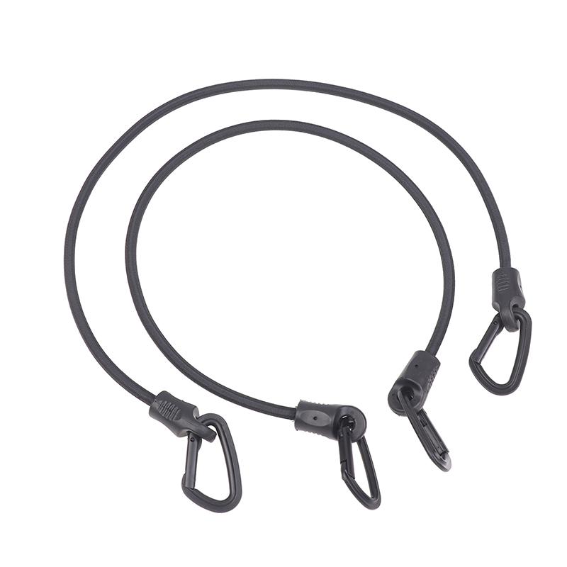 2Pcs D-Type Plastic Hooks with Elastic Bungee Shock Cord Strap for Car Luggage Tent Kayak Boat Canoe Bikes - Tie Down Strap Set