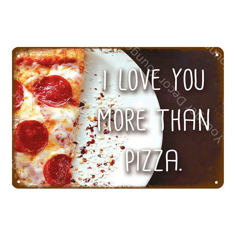 Italian Good Food Pizza Pies Metal Signs Wall Decoration Vintage Metal Poster Home Kitchen Decor Painting Plaques YJ145
