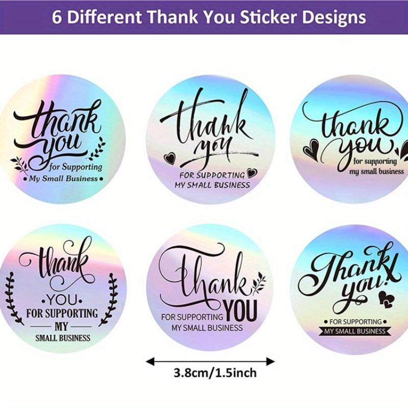 500Pcs Rainbow Laser Roll Packaging Thank You For Purchasing Commercial Decoration Stickers And Labels