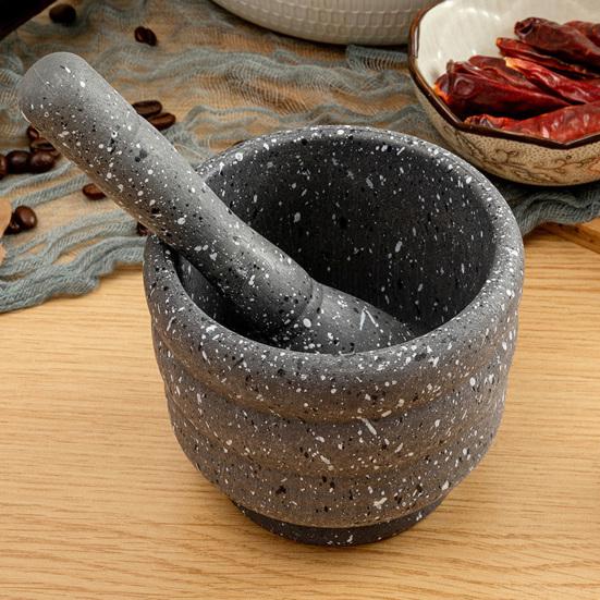 Manual Plastic Mortar And Pestle Set Garlic Herb Spice Grinder Crusher Bowl Kitchen Smashing Tool for Guacamole Seasonings Paste Ginger