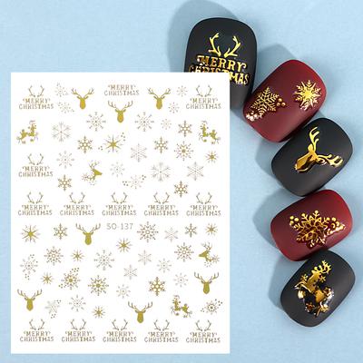 1PCS Winter Snowflake Christmas Nail Art Stickers