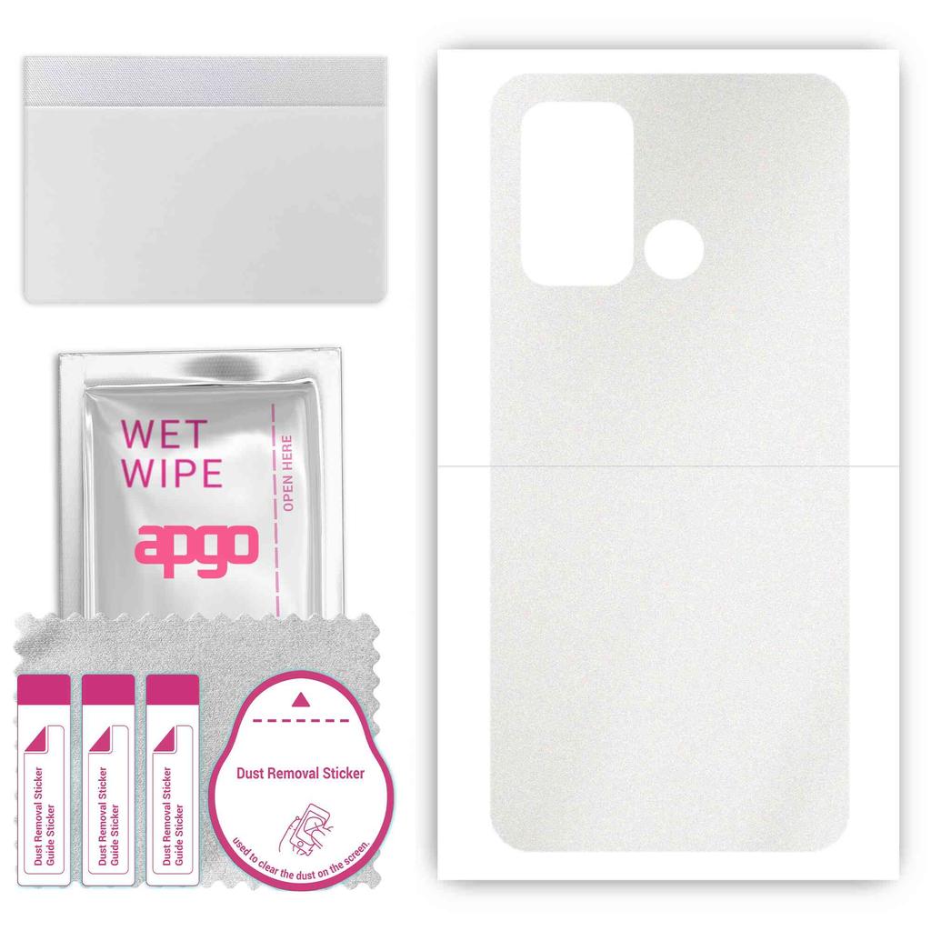 apgo Protective Skin Sticker for the back compatible with ZTE Blade A53 Plus, Wrap Film, Foil, Vinyl - Pattern Matte Transparent