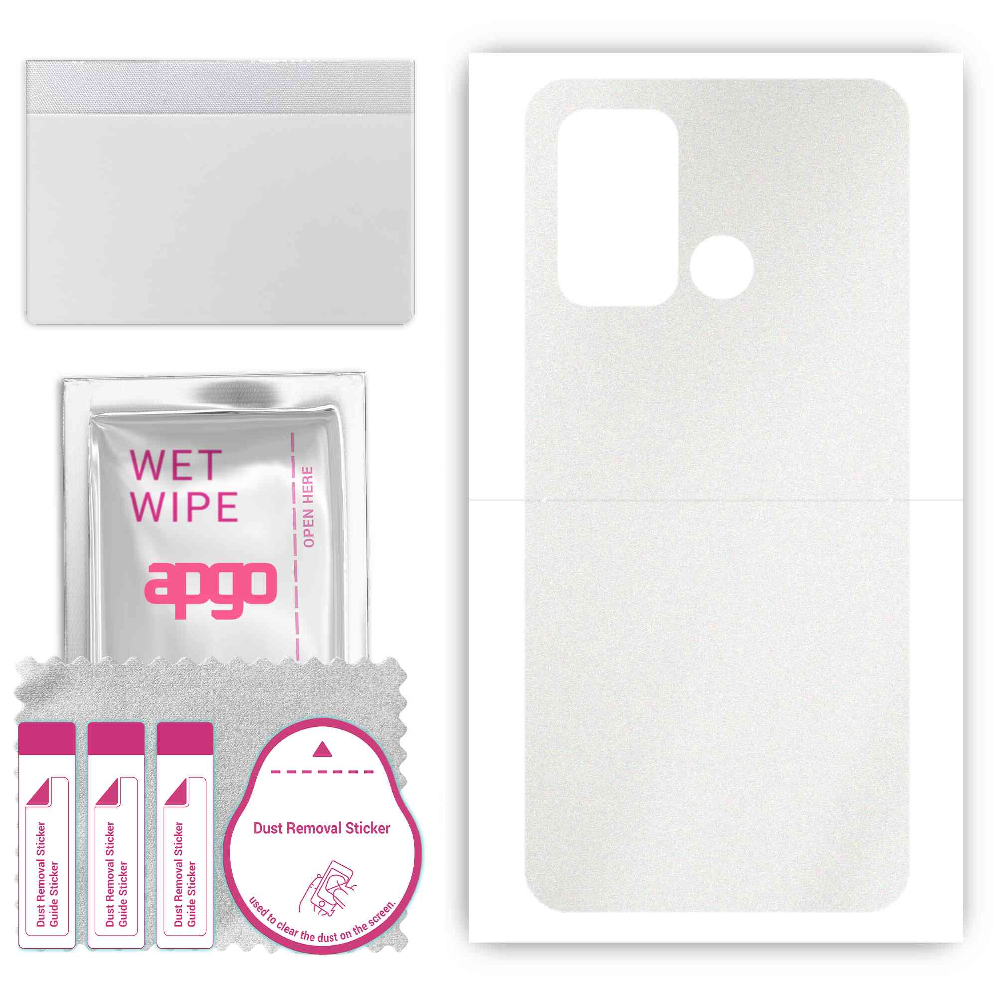 

apgo Protective Skin Sticker for the back compatible with ZTE Blade A53 Plus, Wrap Film, Foil, Vinyl - Pattern Matte Transparent
