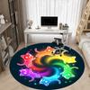 1pc Rainbow Cats Office Round Area Rug, Under Office Chairs Bedroom Living Room Home Decor, Room Deco, Available in Various Sizes 203
