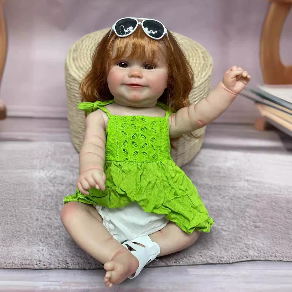 50cm Lifelike Reborn Baby Doll Maddie with Hair Full Body Silicone Reborn Baby Handmade Soft Texture Doll For Emotional Support Doll Toy