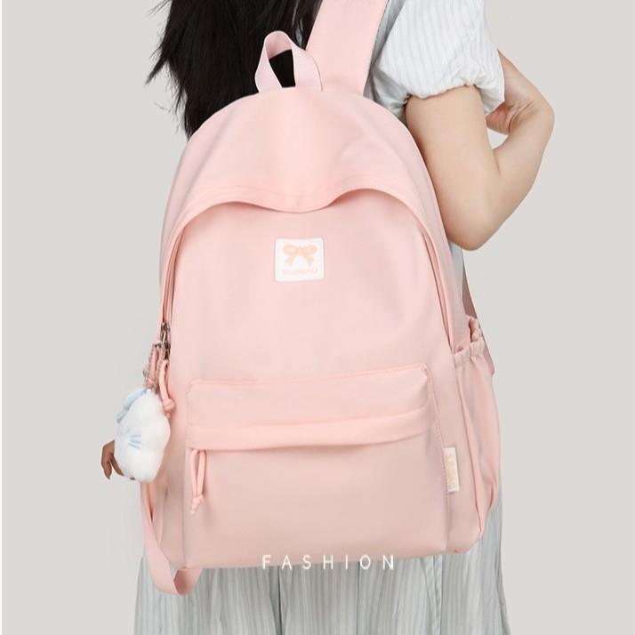 Schoolbag new schoolbag female ins cute junior high school students large capacity campus backpack primary and secondary school students solid color