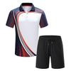 Unisex Quick-Dry Badminton & Table Tennis Set: Breathable Lapel Short-Sleeve T-shirt, Sweat-Absorbent Sports Uniform for Men & Women