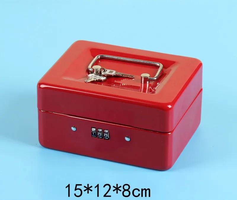 Practical Mini Petty Cash Money Box Stainless Steel Security Lock Lockable Safe Small Fit for House Decoration 3 Size