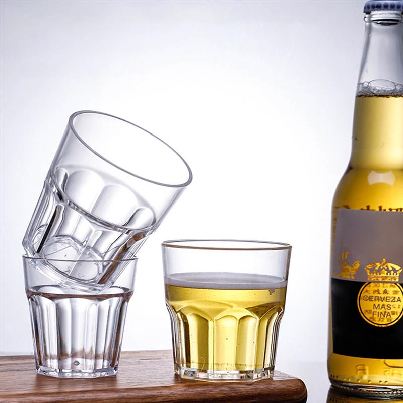 6 Pcs Clear Acrylic Wine Cup Unbreakable Whiskey Cups Spirits Tumblers Beer Mugs Glasses Cocktail Drinkware Bar Accessories 35ml