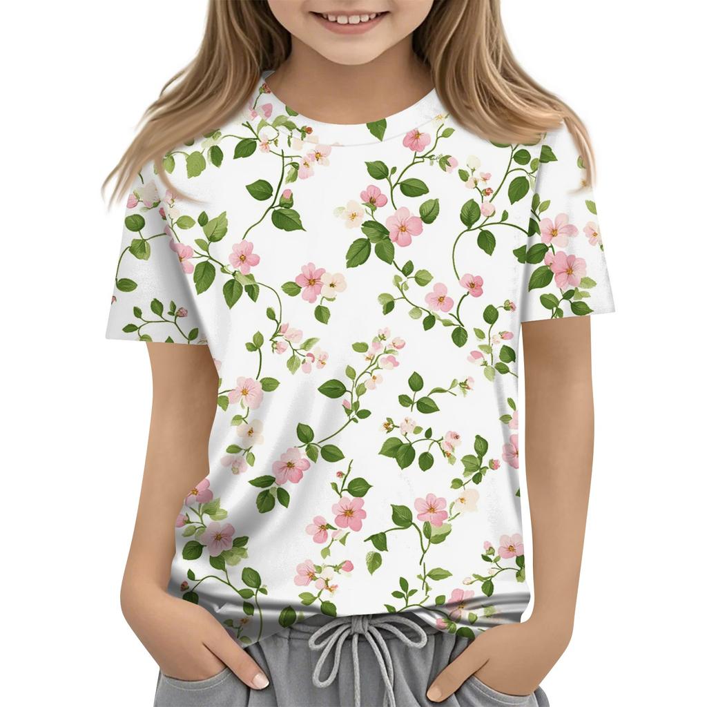 Dívčí chlapecká trička pro batolata Dětské top chlapecké a dívčí tričko s krátkým rukávem