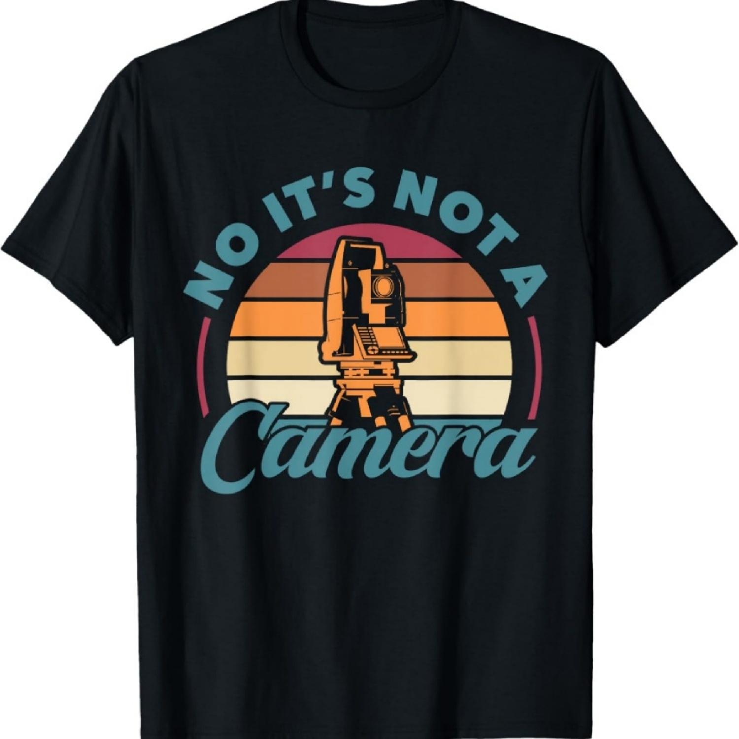 

No It s Not A Camera Tripod Land Surveyor Surveying Retro T-Shirt XXXXXL чёрный