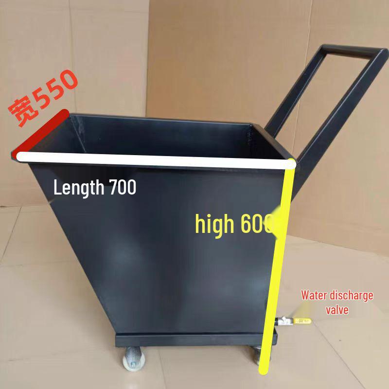 Chip Collection Cart: Handcart Machine Tool Conveyor, Iron Chip Hopper, Tipping and Waste Material Pusher.