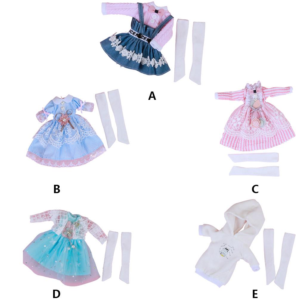 1 Set Girls Doll Dress Portable Detachable Reusable Washable Decorative Cute Replacement Dolls Stocking Toy Clothes Decor
