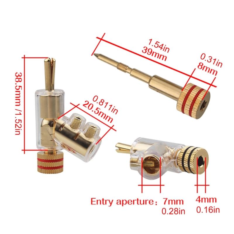 Lockable Banana Head Auditory Connectors Plugs for Hifi Sound and Professional Setups
