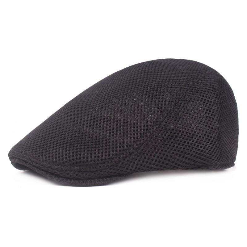Men's Beret Adjustable Mesh Cap Cabbie Newsboy Hat Breathable Golf Driving Hat For Driving Sports Activities Casual Outings