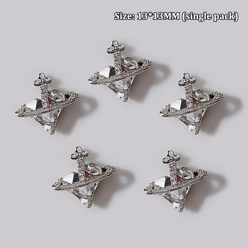 

5 шт. 3D супер блестящие кривые сердечки с бриллиантами Сатурн, планета, сплав для дизайна ногтей, роскошные подвески для маникюра, ювелирные изделия