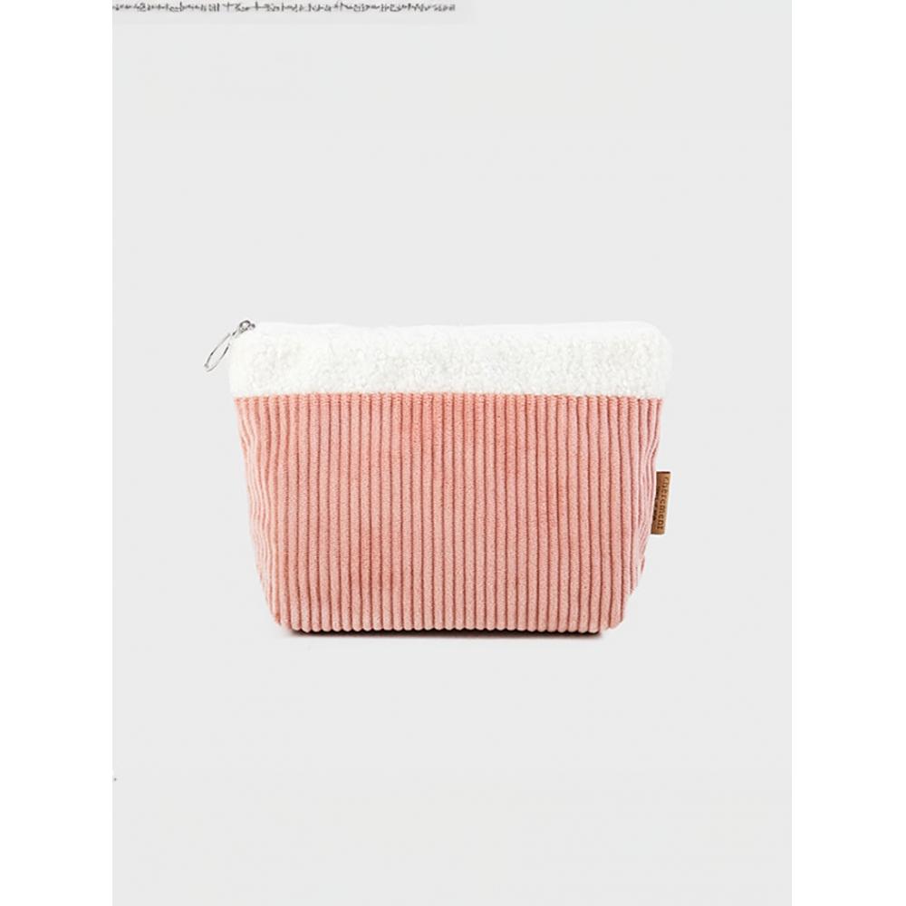 Daiso Golden Pouch  Large gray (white top)
