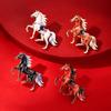 1/4Pcs Year Of The Horse Enamel Pin For Unisex Zodiac Horse Pony Brooch Clothing Backpack Accessory Metal Badge  Year Gift