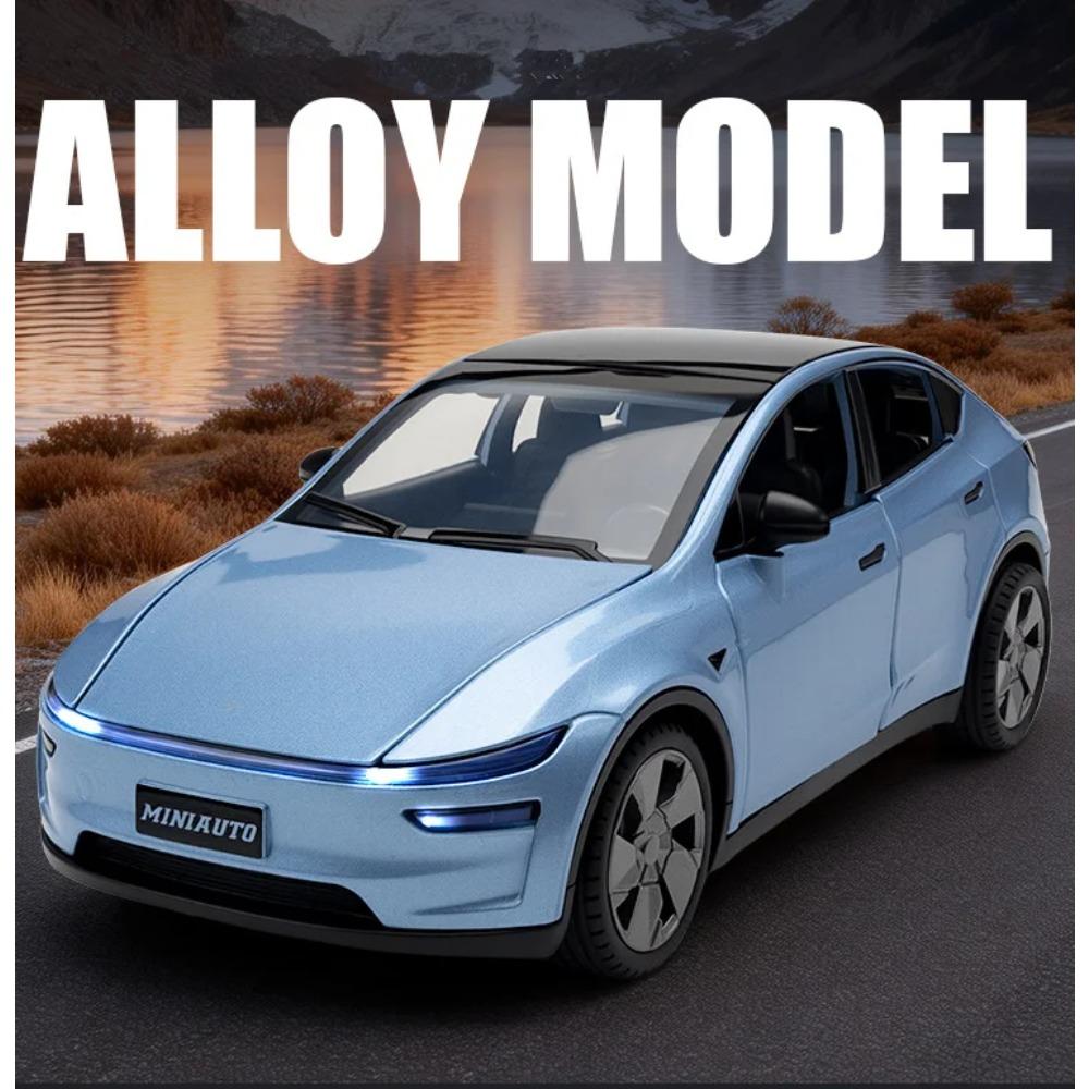 1/32 Tesla Model Y 2026 SUV Alloy Car Model Diecasts Metal New Energy Vehicles Car Model High Simulation Sound and Light Kids Toy Gift