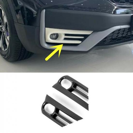 For Honda CR-V CRV 2020 2-2022 Carbon Fiber 2X Front Fog Lamp Light Cover Trim