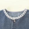 Girls' Lace Denim Vest & Wide-Leg Pants Set