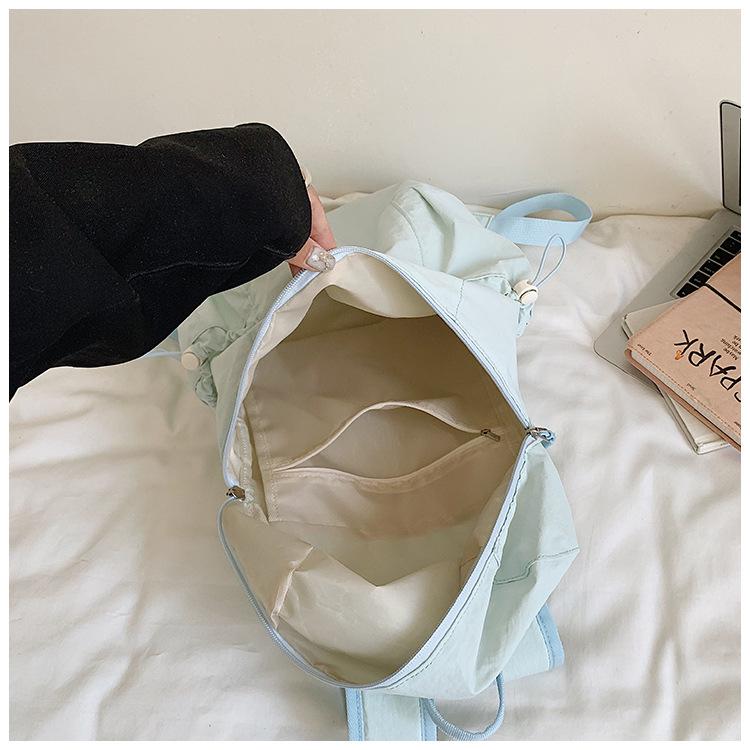 Schoolbag soft waxy light sweet nylon small backpack literary fan girls daily commuting relaxation versatile backpack