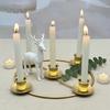 Yousheng Advent Wreath Candle Holder Christmas Candle Ring Stand for 4/5 Taper Candles Gold Metal Advent Wreath Ring for Christmas Holiday Home Party