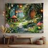 2D Magical Forest Mushroom Cottage Photography Backdrop for Toddler Photoshoot