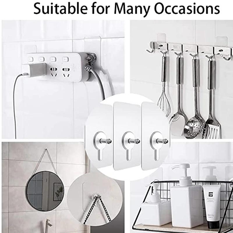 10Pcs Shelf Adhesive Wall Hooks Clear Closet Cabinet Shelf Pegs Wall Hangers Kitchen Bathroom Screw Hook Hanger