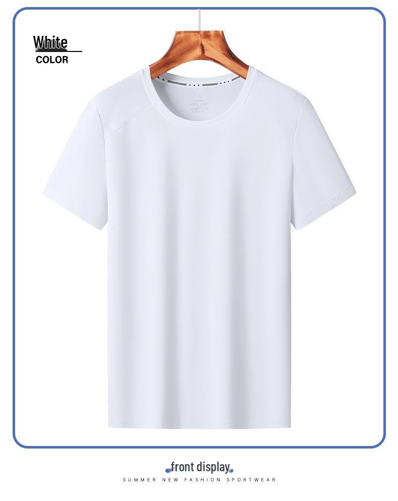 Men's Quick-Dry Ice Silk Short Sleeve Tee - Lightweight, Loose Fit, Plus Size Casual Sportswear